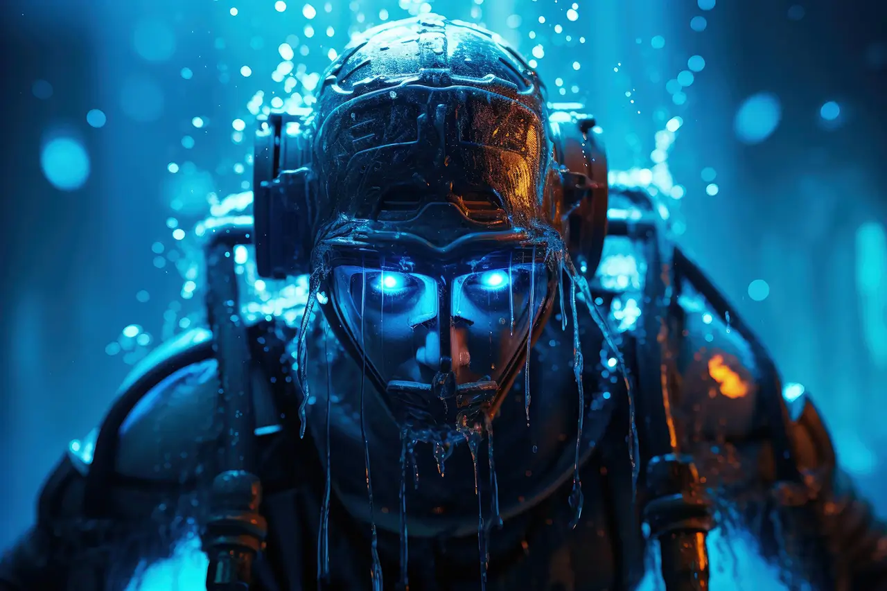 futuristic representation water diver